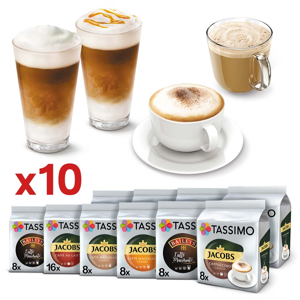 Kapsułki Tassimo 9+1 GRATIS z darmową dostawą – kawy białe