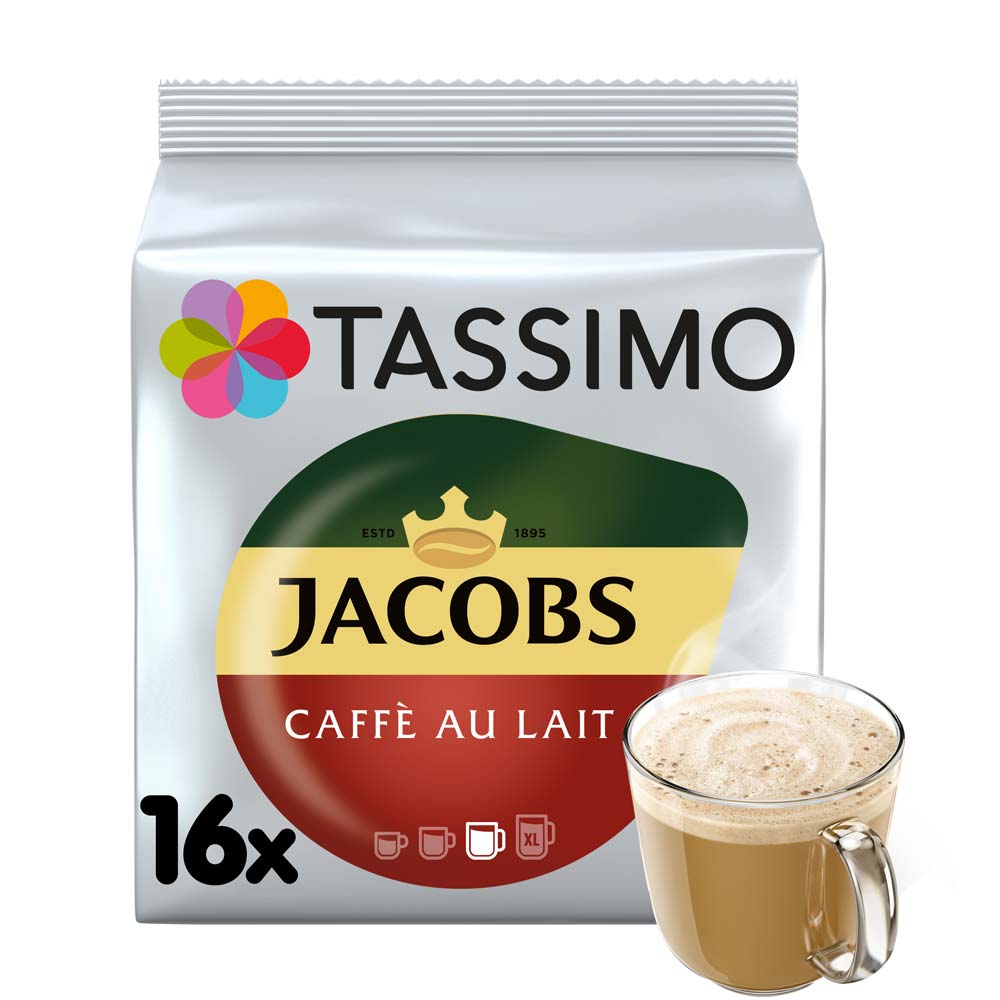 Kapsułki Tassimo Jacobs Café au lait 16 kaw białych, rozmiar L