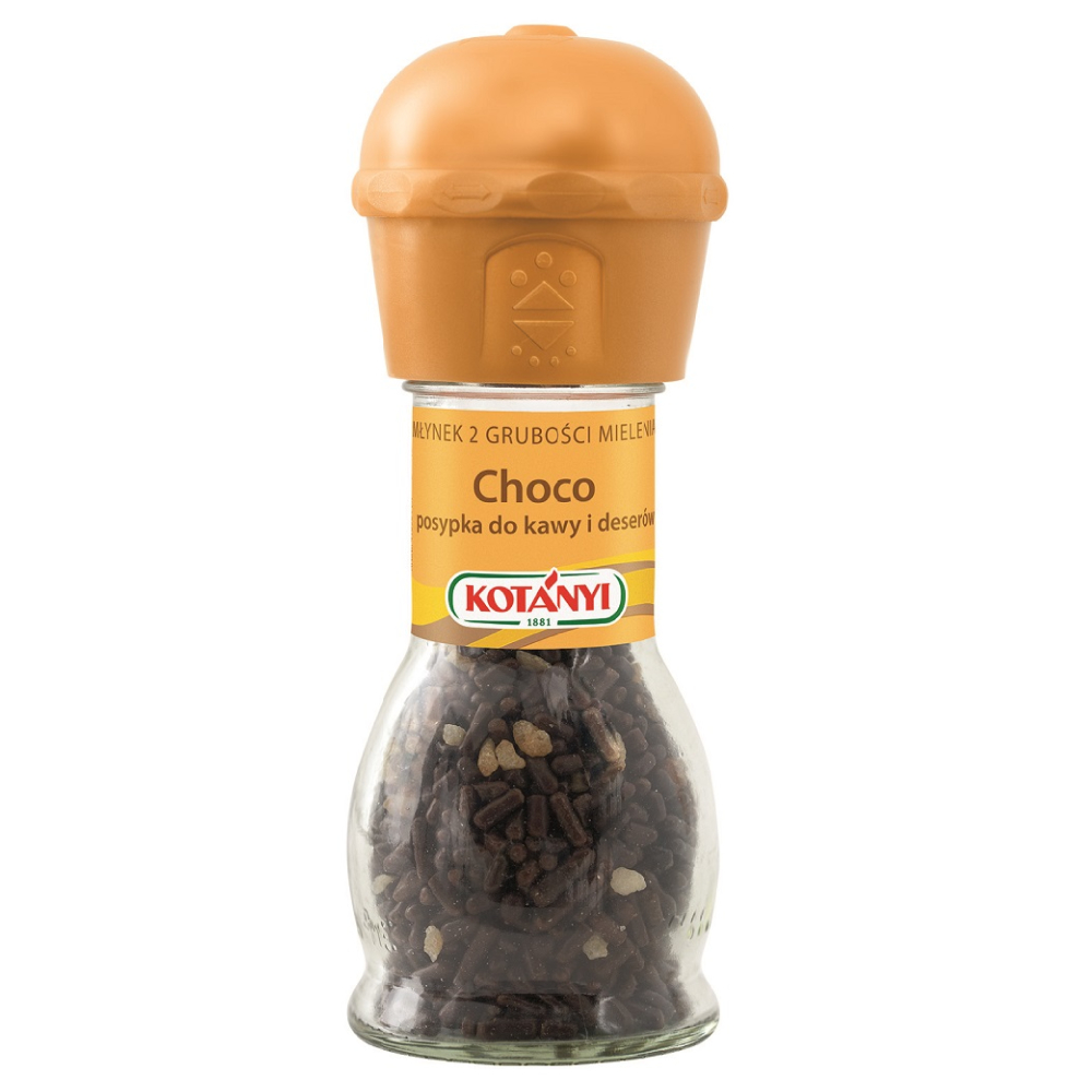 Czekolada do kawy i deserów Choco – Kotanyi – młynek
