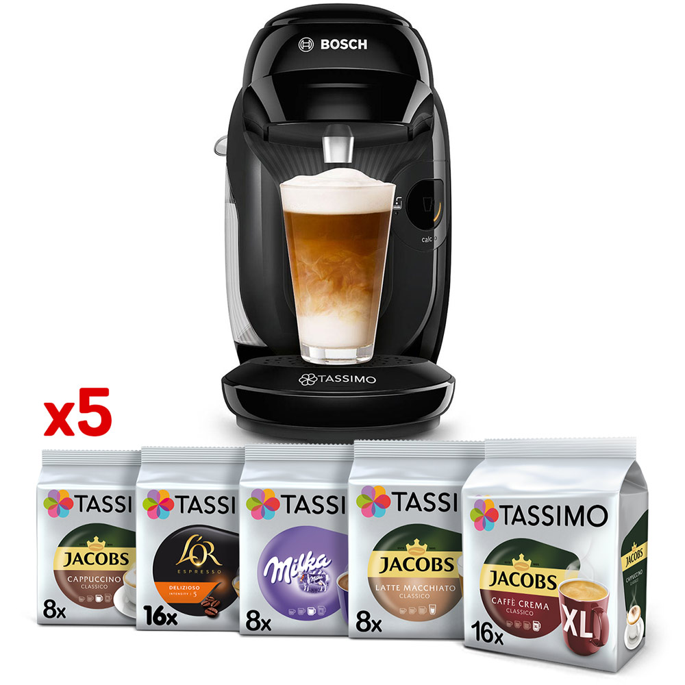 Ekspres kapsułkowy Tassimo Bosch Style czarny i 56 kaw